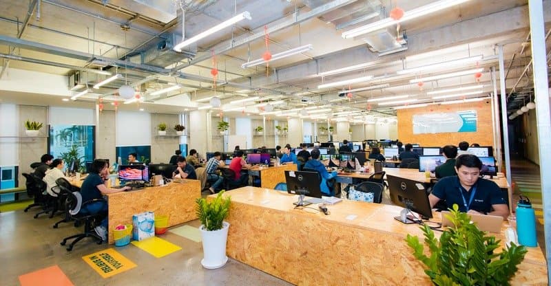 Hybrid One Ho Chi Minh office — open workspace
